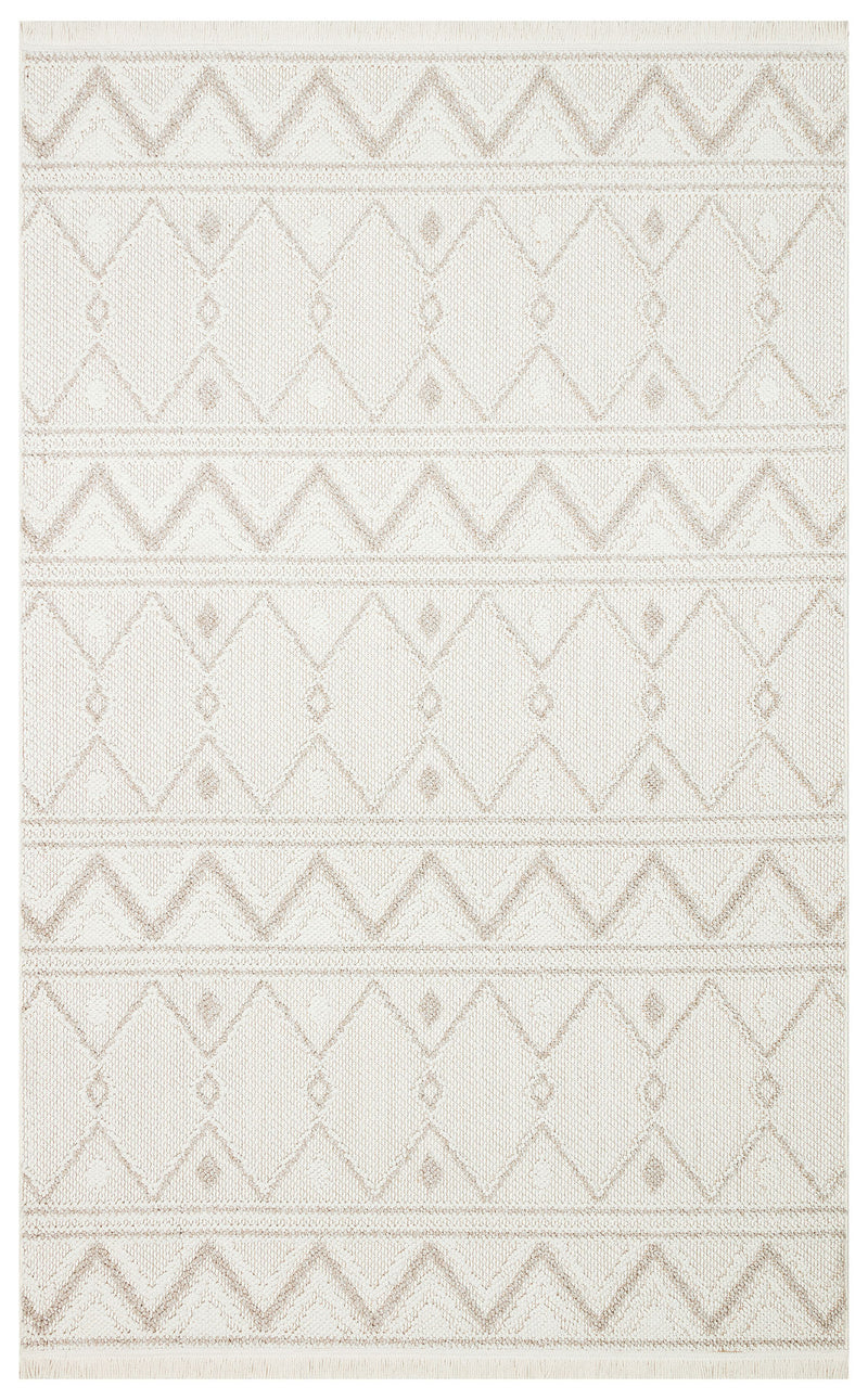 Gala 03 White Beige Örgü Dokuma Salon Koridor Mutfak Halısı Bukle