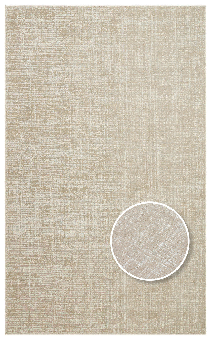 Hitit Plain Beige Örgü Dokuma Salon Koridor Mutfak Halısı Bukle