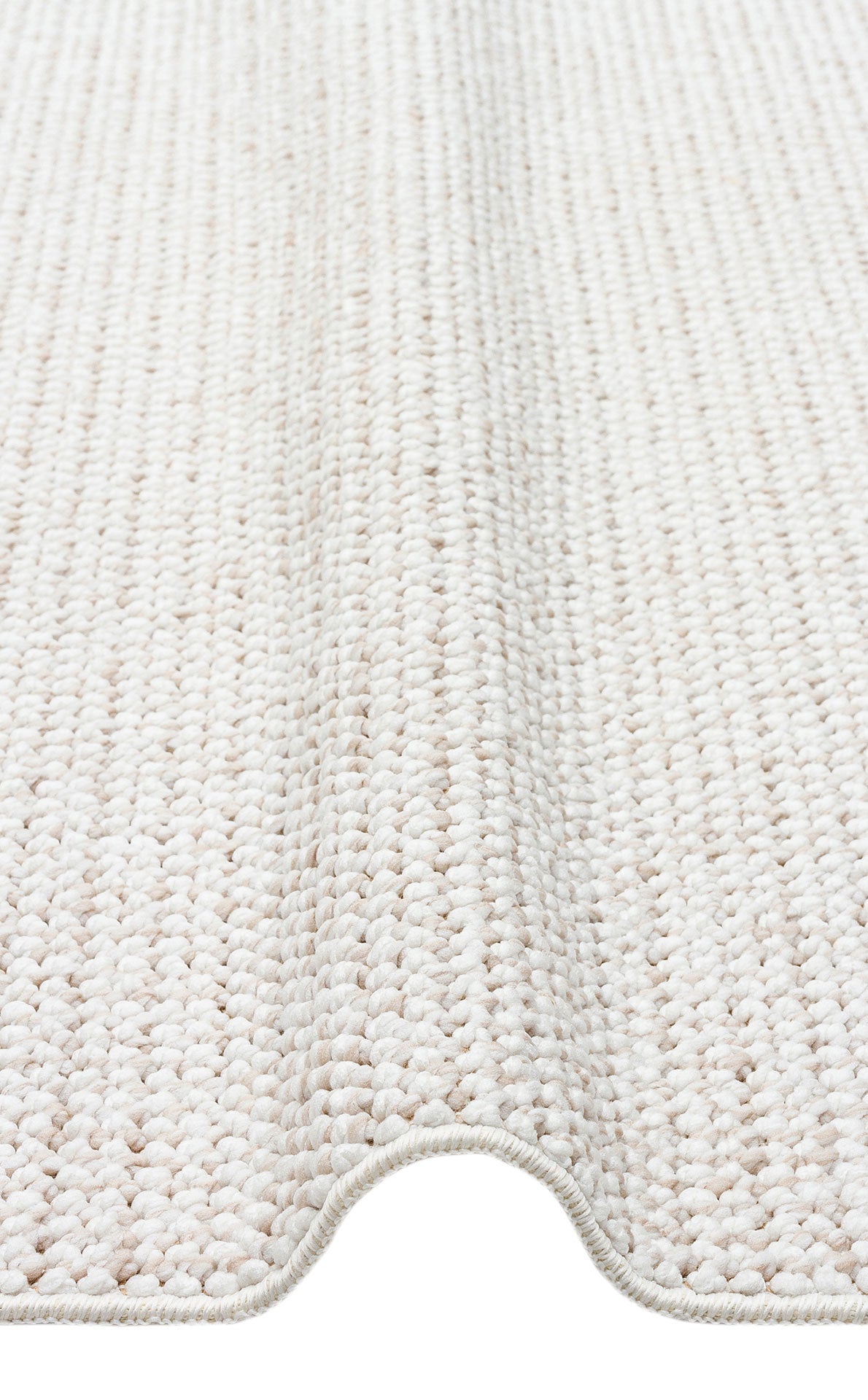 Gala Plain Beige White Örgü Dokuma Salon Koridor Mutfak Halısı Bukle