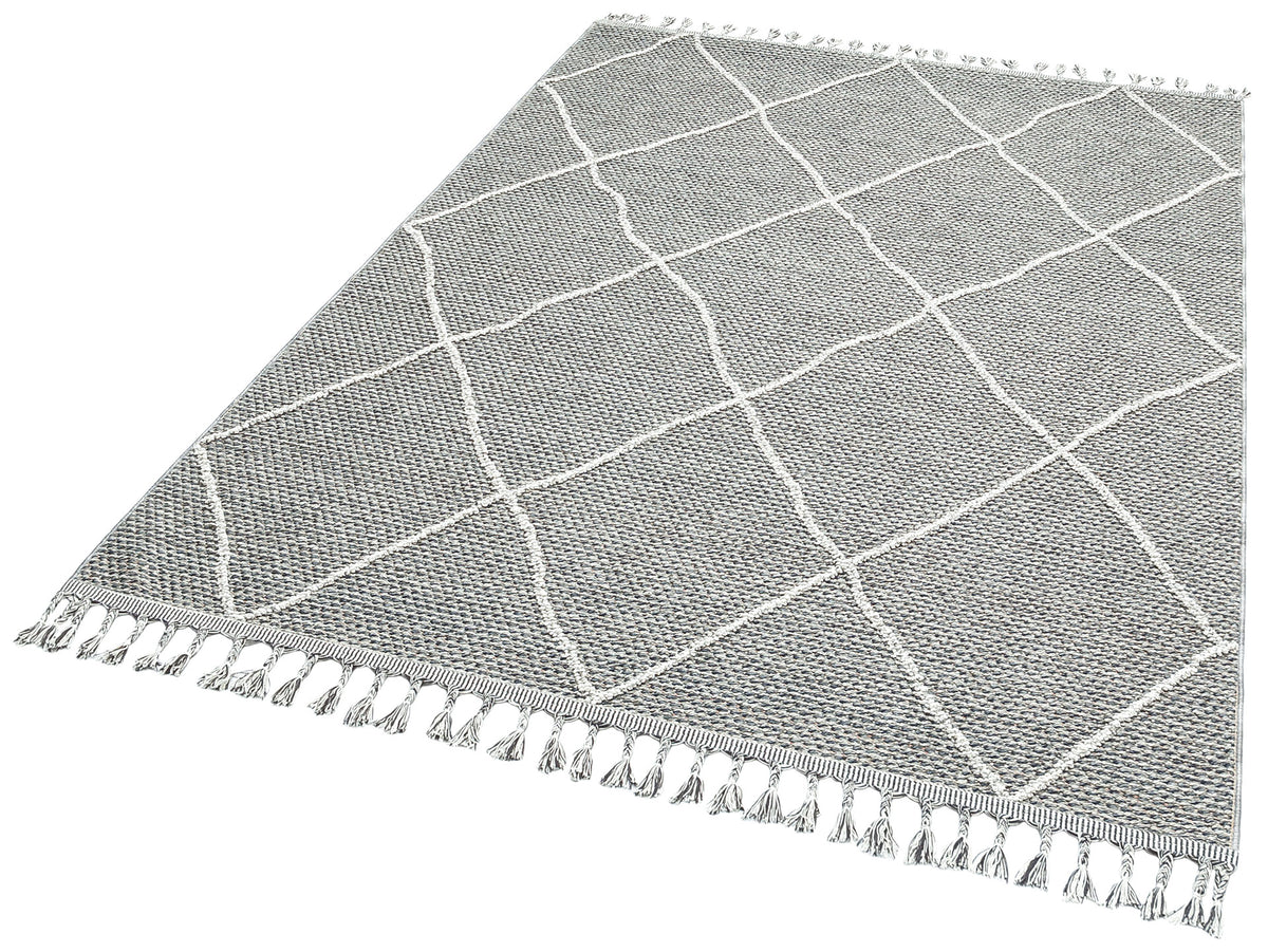 Flam FLM02 Grey Örgü Dokuma Salon Koridor Mutfak Halısı Bukle