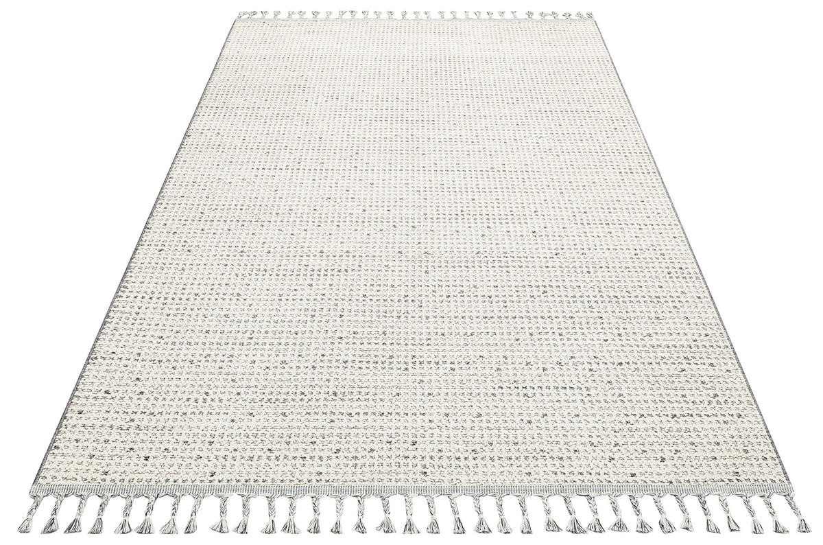 Flam FLM13 Cream Grey Örgü Dokuma Salon Koridor Mutfak Halısı Bukle