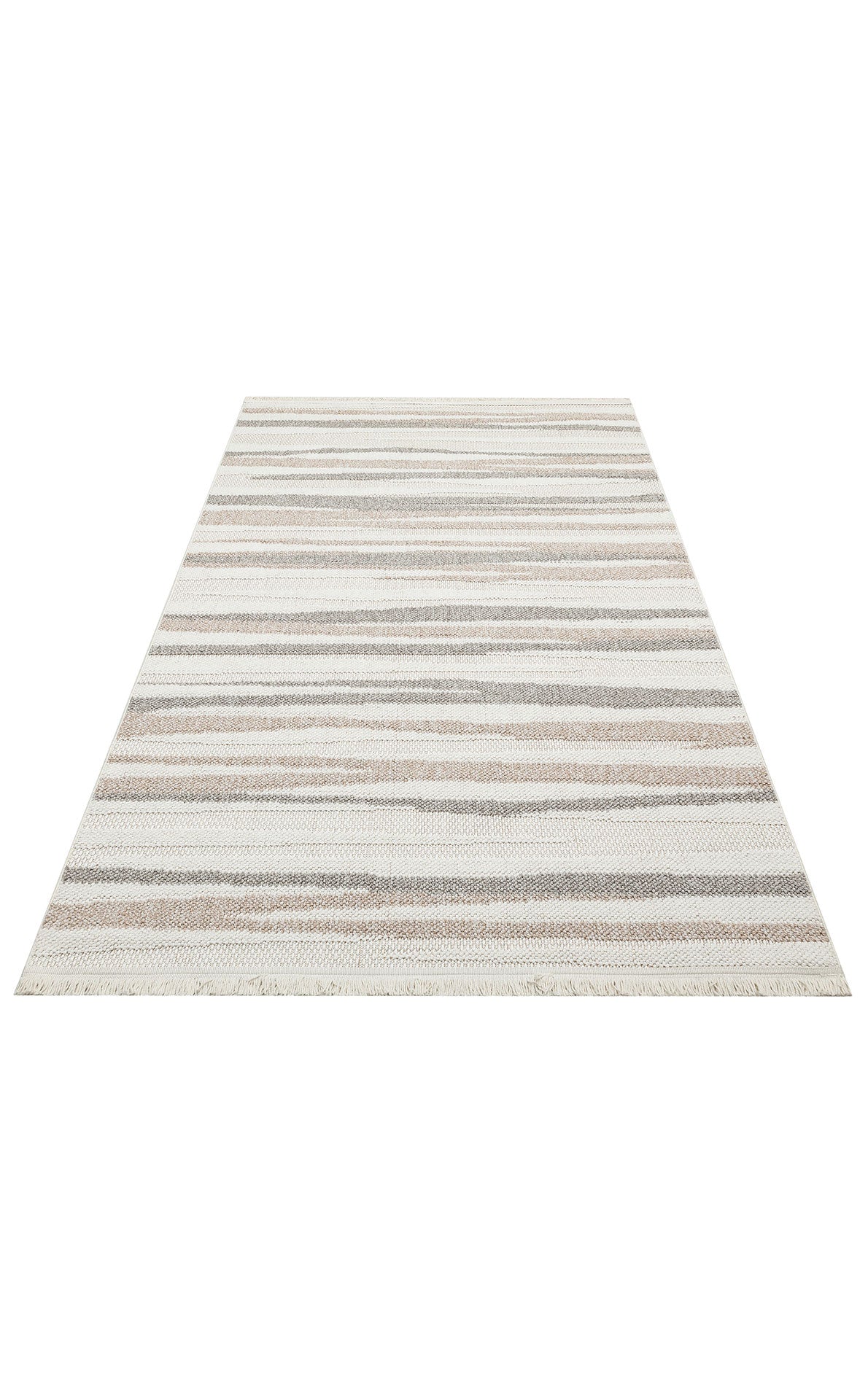 Gala 02 White Beige Örgü Dokuma Salon Koridor Mutfak Halısı Bukle