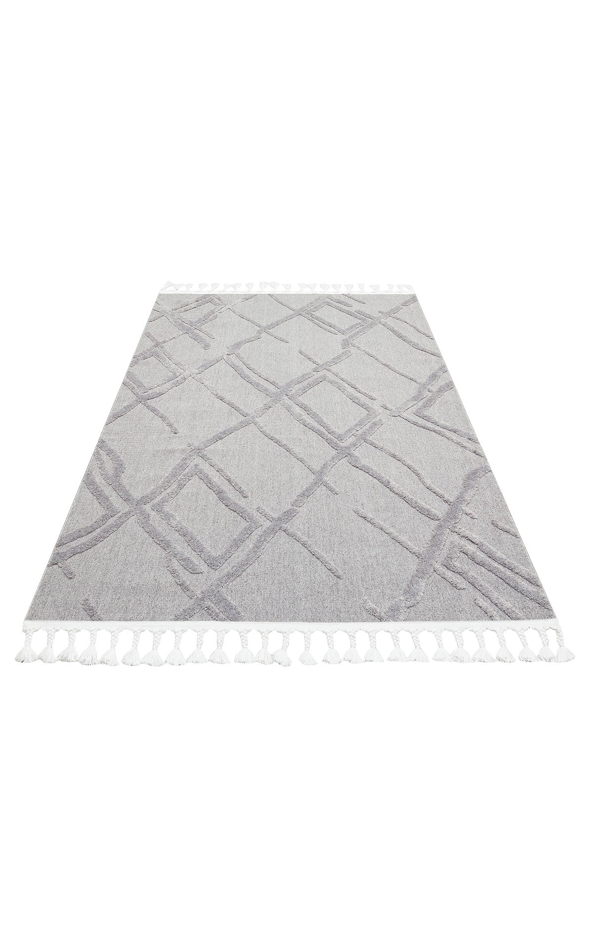 Malibu MLB03 Grey Örgü Dokuma Salon Koridor Mutfak Halısı Bukle