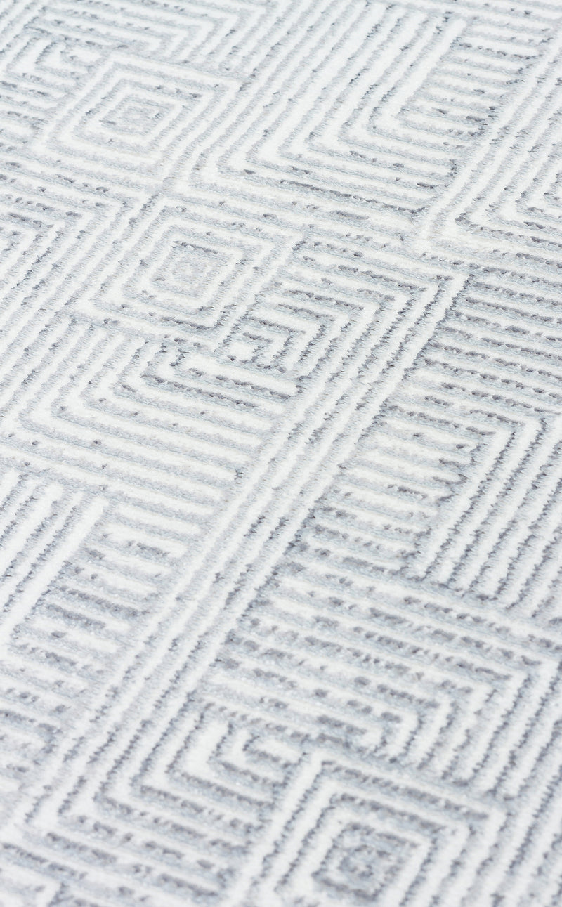 Sateen ST109 Cream Grey Dokuma Salon Koridor Mutfak Halısı