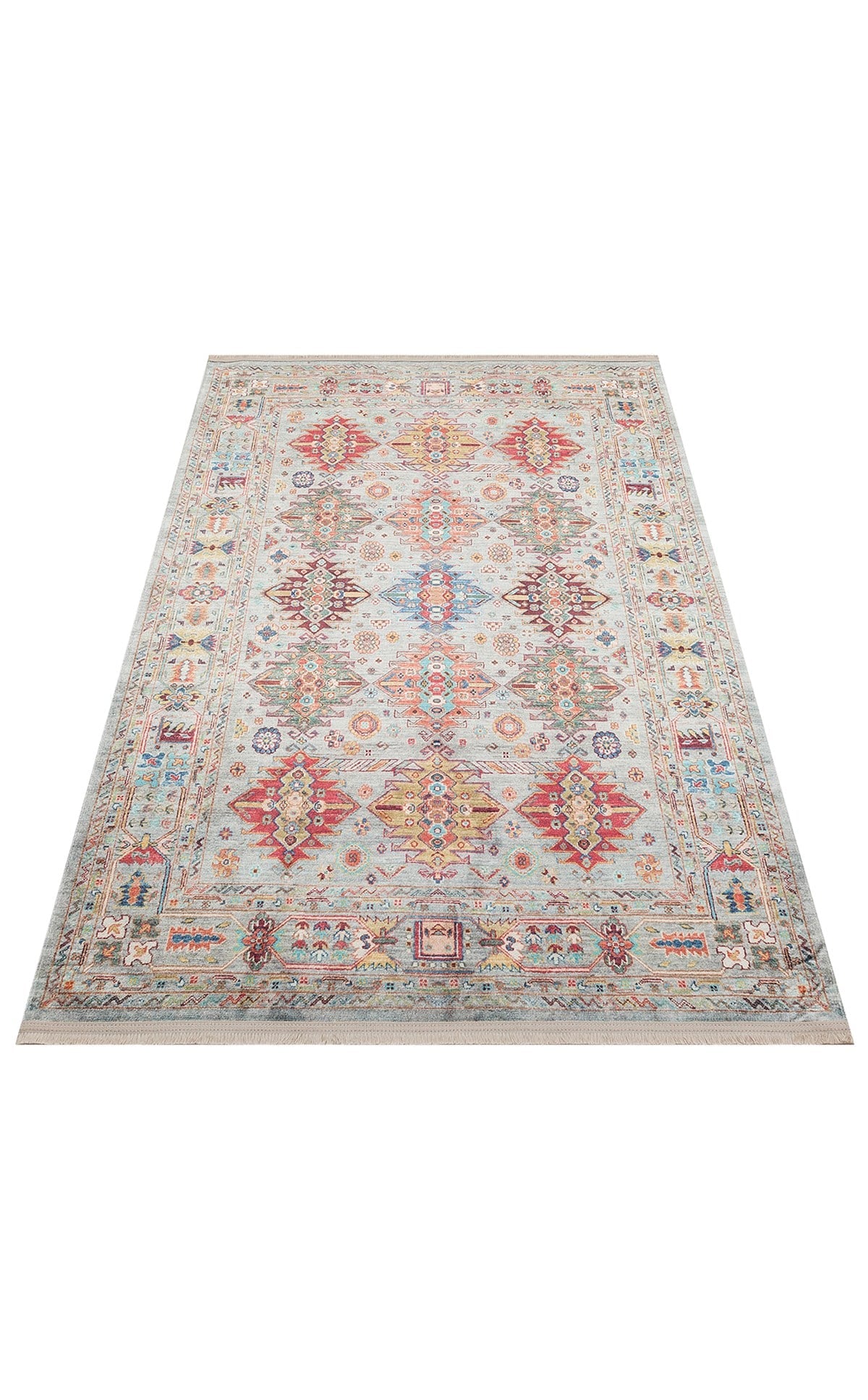 Kadim Aqua KDM06 Antik Desenlere Sahip Makinede Yıkanabilir Vintage Salon Oturma odası Koridor Mutfak Halısı