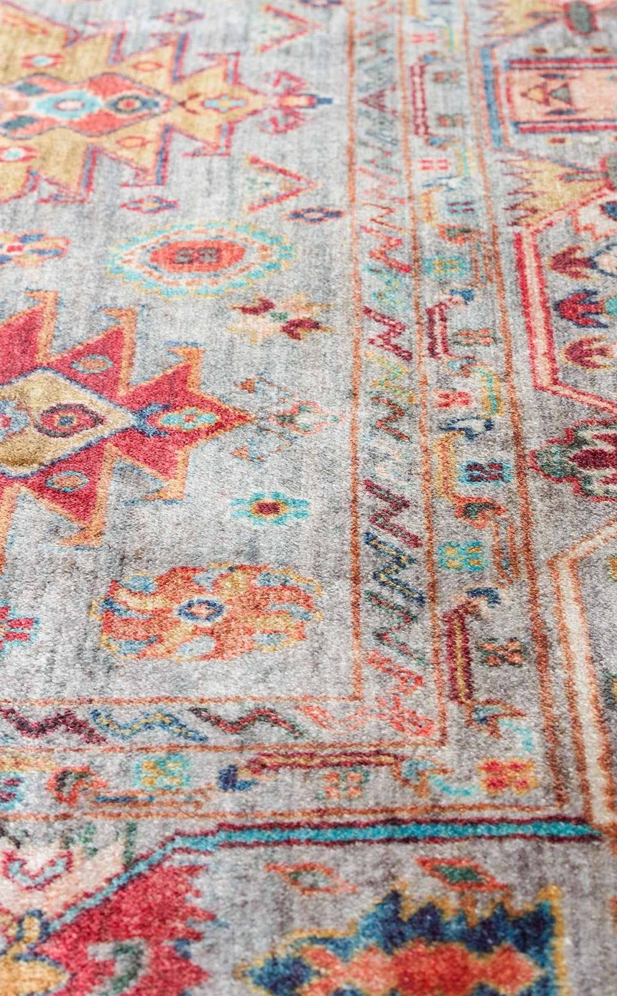 Kadim Aqua KDM06 Antik Desenlere Sahip Makinede Yıkanabilir Vintage Salon Oturma odası Koridor Mutfak Halısı