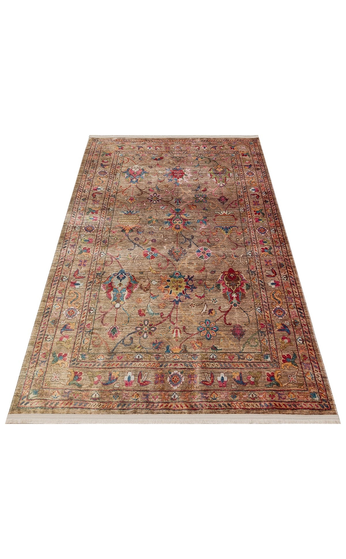 Kadim Beige KDM08 Antik Desenlere Sahip Makinede Yıkanabilir Vintage Salon Oturma odası Koridor Mutfak Halısı