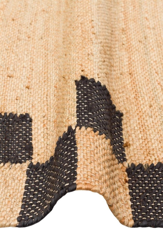 Jütte Natural 13 Black Çift Taraflı Jüt Halı