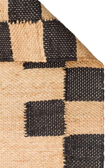 Jütte Natural 13 Black Çift Taraflı Jüt Halı