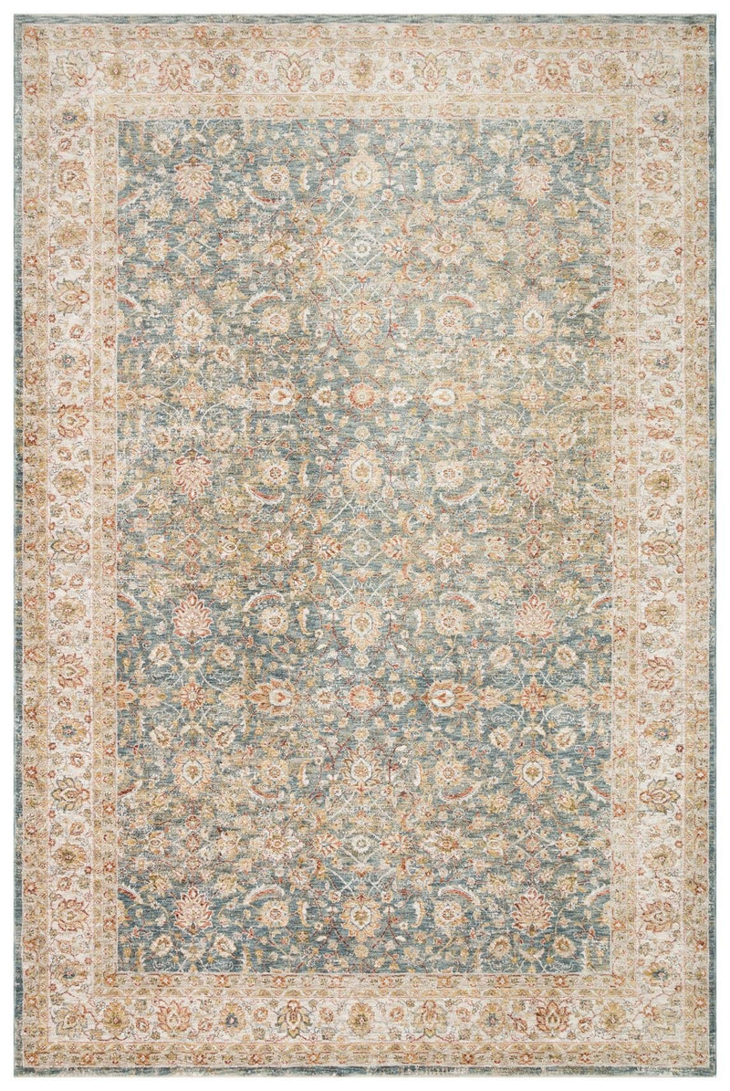 Varak Blue VRK01 Desenlere Sahip Makinede Yıkanabilir Vintage Salon Oturma odası Koridor Mutfak Halısı
