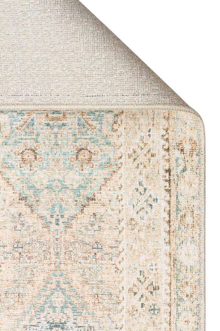 Retro RTR04 Pastel Gök Mavisi Vintage Etnik Desen Salon Mutfak Oturma odası Halısı