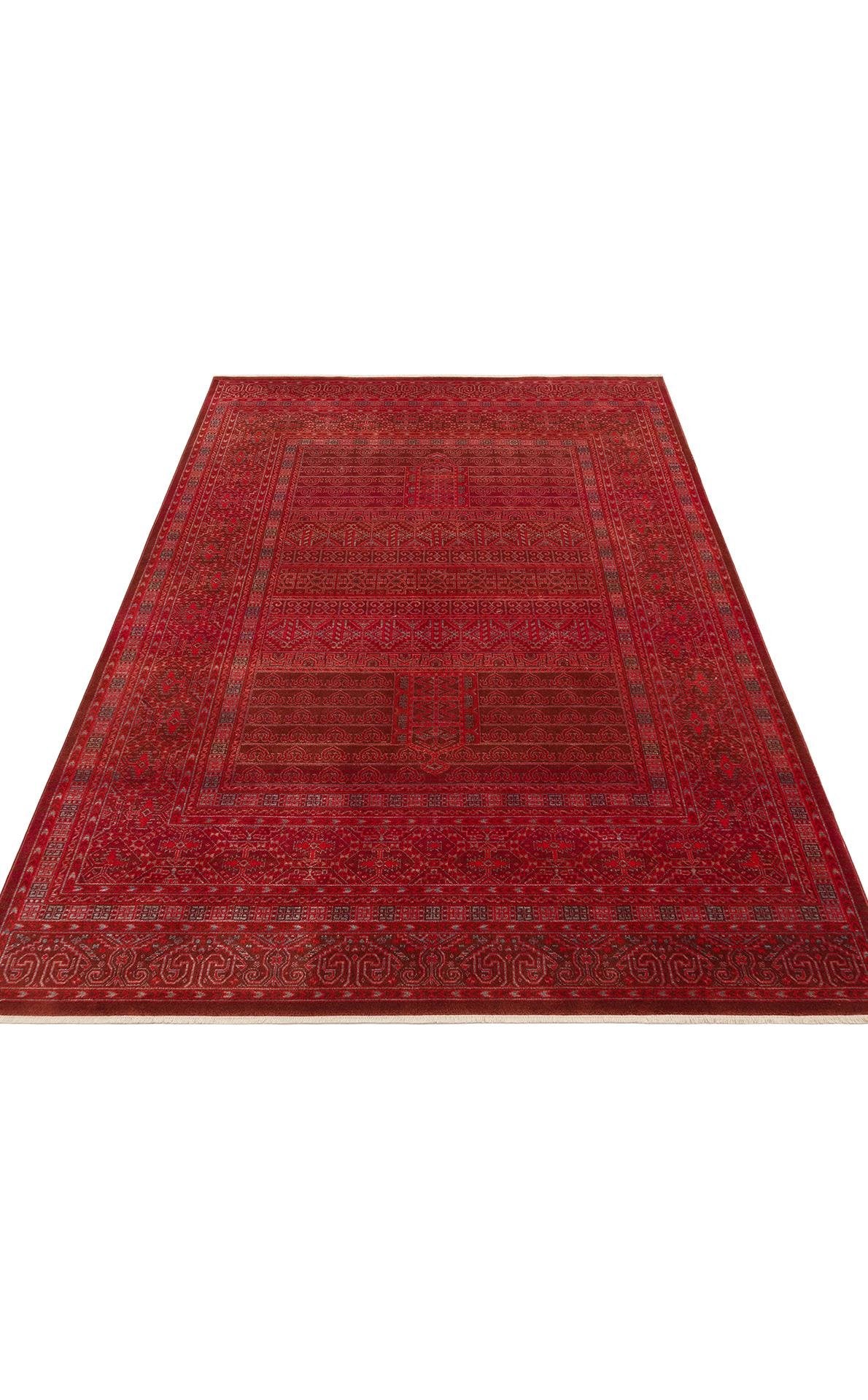 Pietra Red PTA16 Desenlere Sahip Vintage Salon Oturma odası Koridor Mutfak Halısı