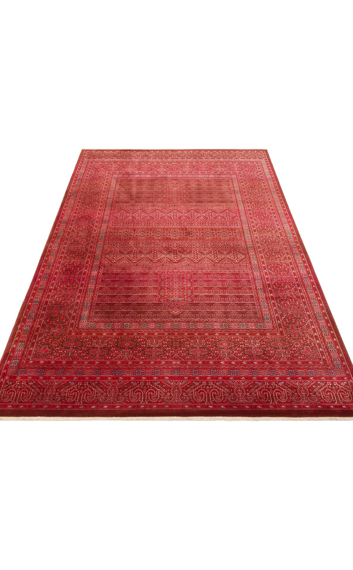 Pietra Red PTA16 Desenlere Sahip Vintage Salon Oturma odası Koridor Mutfak Halısı