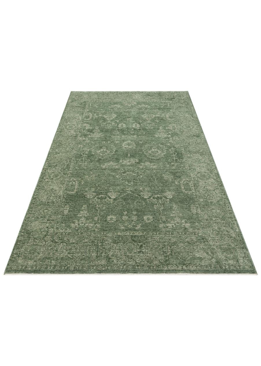 Shiraz Green SHR02 Desenlere Sahip Vintage Salon Oturma odası Koridor Mutfak Halısı
