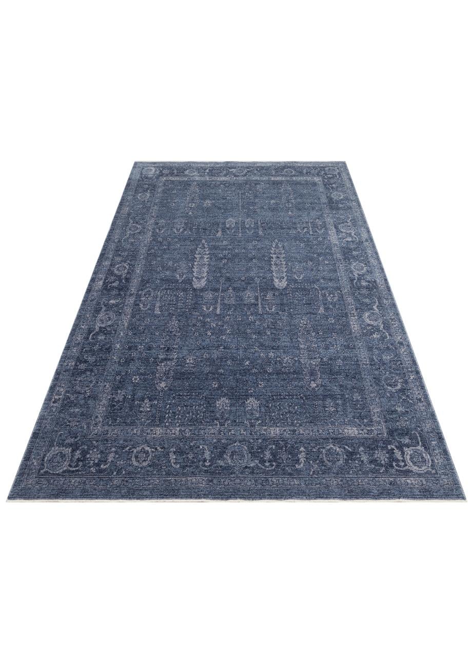 Shiraz Navy SHR03 Desenlere Sahip Vintage Salon Oturma odası Koridor Mutfak Halısı