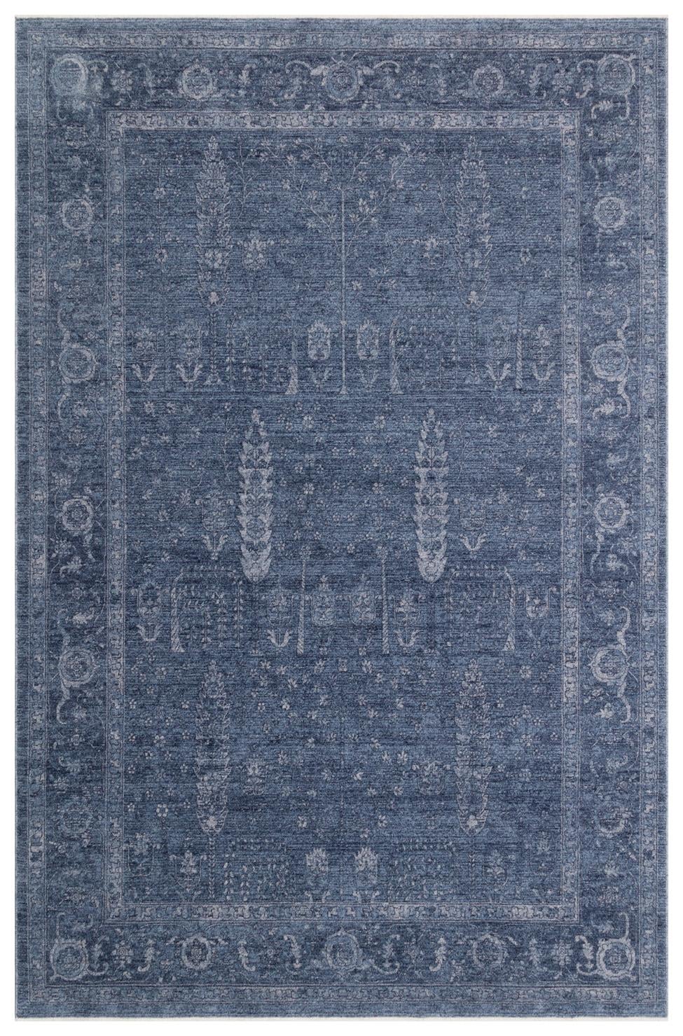 Shiraz Navy SHR03 Desenlere Sahip Vintage Salon Oturma odası Koridor Mutfak Halısı
