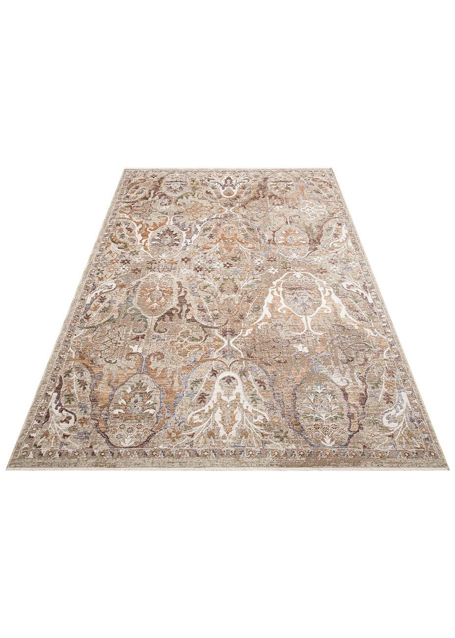 Madrid MAD02 Cream Gold Desenlere Sahip Vintage Salon Oturma odası Koridor Mutfak Halısı