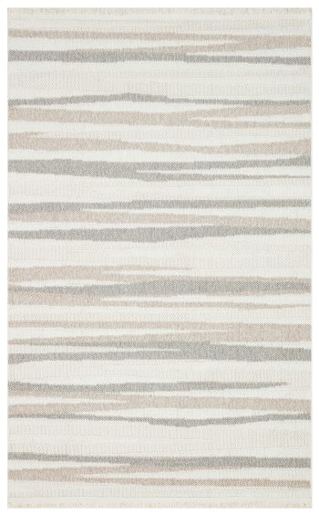 Gala 02 White Beige Örgü Dokuma Salon Koridor Mutfak Halısı Bukle