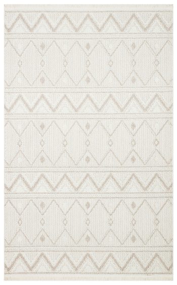 Gala 03 White Beige Örgü Dokuma Salon Koridor Mutfak Halısı Bukle