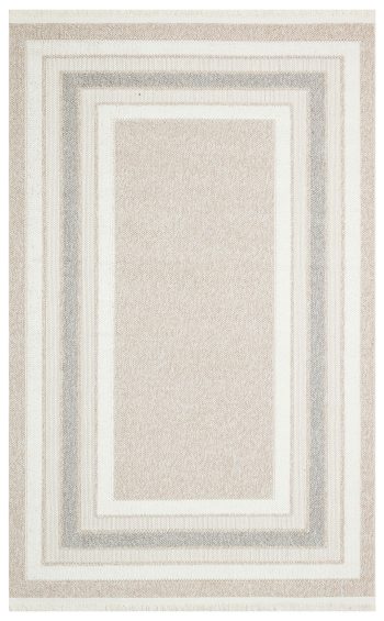 Gala 04  Beige Grey  Örgü Dokuma Salon Koridor Mutfak Halısı Bukle