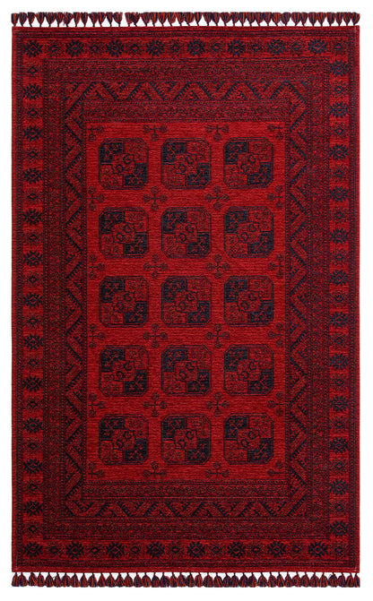 Tahran THN01 Red Dokuma Yıkanabilir Salon Mutfak Koridor Halısı