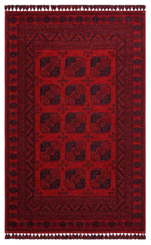 Tahran THN01 Red Dokuma Yıkanabilir Salon Mutfak Koridor Halısı
