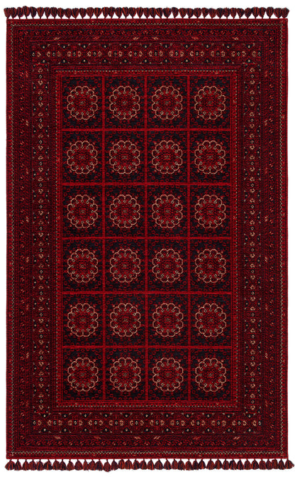 Tahran THN03 Red Dokuma Yıkanabilir Salon Mutfak Koridor Halısı