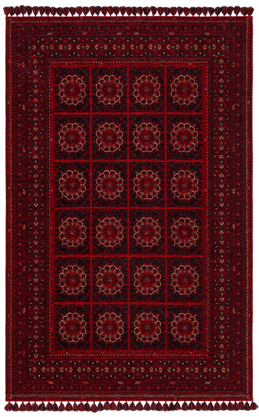 Tahran THN03 Red Dokuma Yıkanabilir Salon Mutfak Koridor Halısı