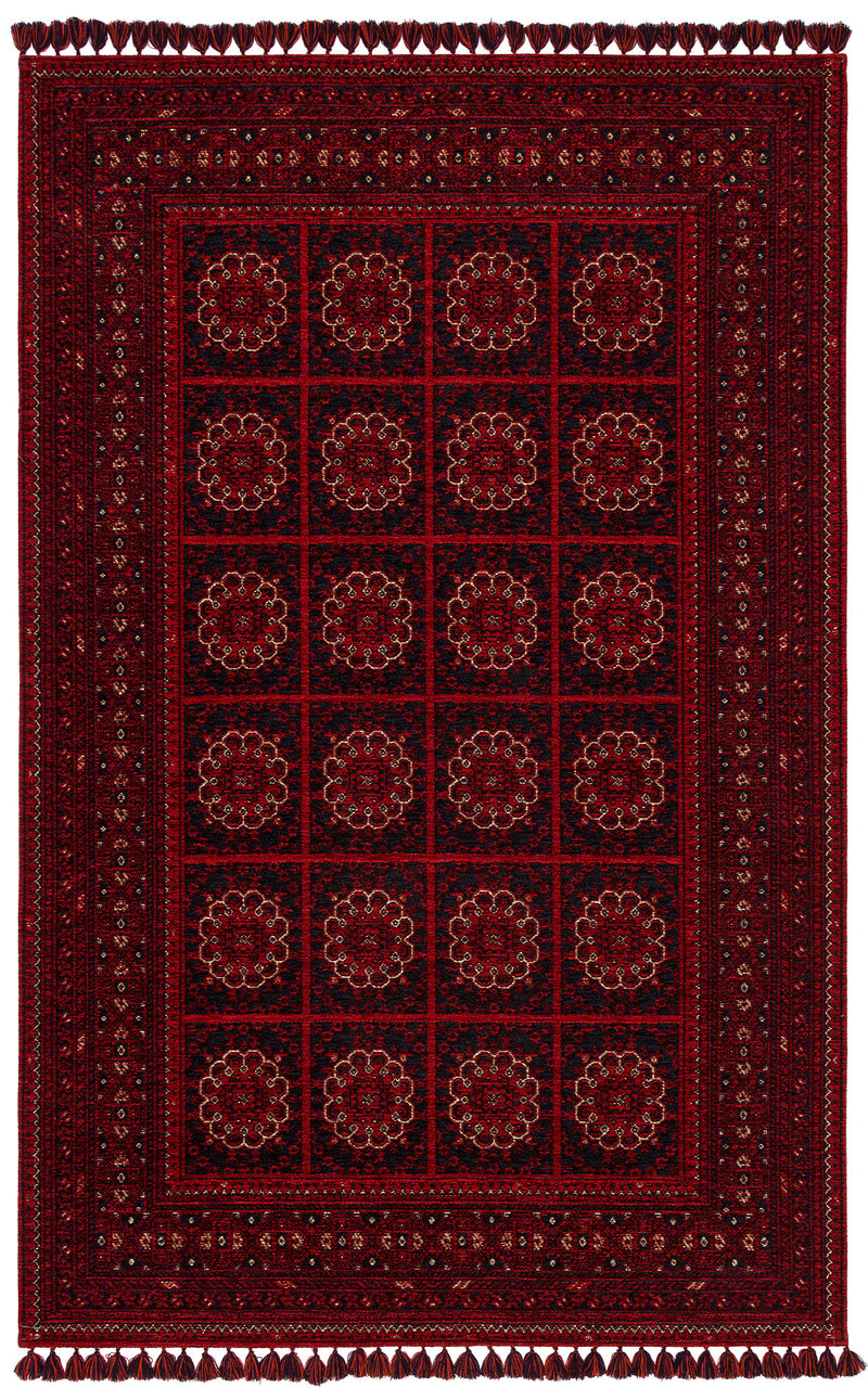 Tahran THN03 Red Dokuma Yıkanabilir Salon Mutfak Koridor Halısı