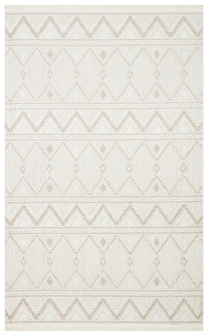 Gala 03 White Beige Örgü Dokuma Salon Koridor Mutfak Halısı Bukle