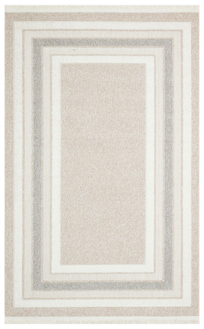 Gala 04  Beige Grey  Örgü Dokuma Salon Koridor Mutfak Halısı Bukle