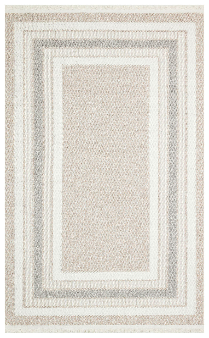 Gala 04  Beige Grey  Örgü Dokuma Salon Koridor Mutfak Halısı Bukle