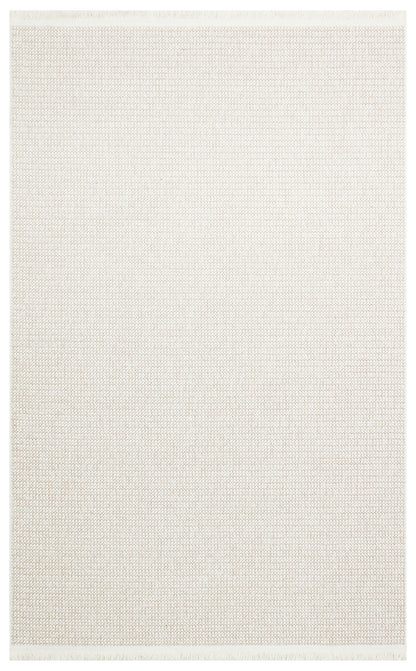 Gala Plain Beige White Örgü Dokuma Salon Koridor Mutfak Halısı Bukle
