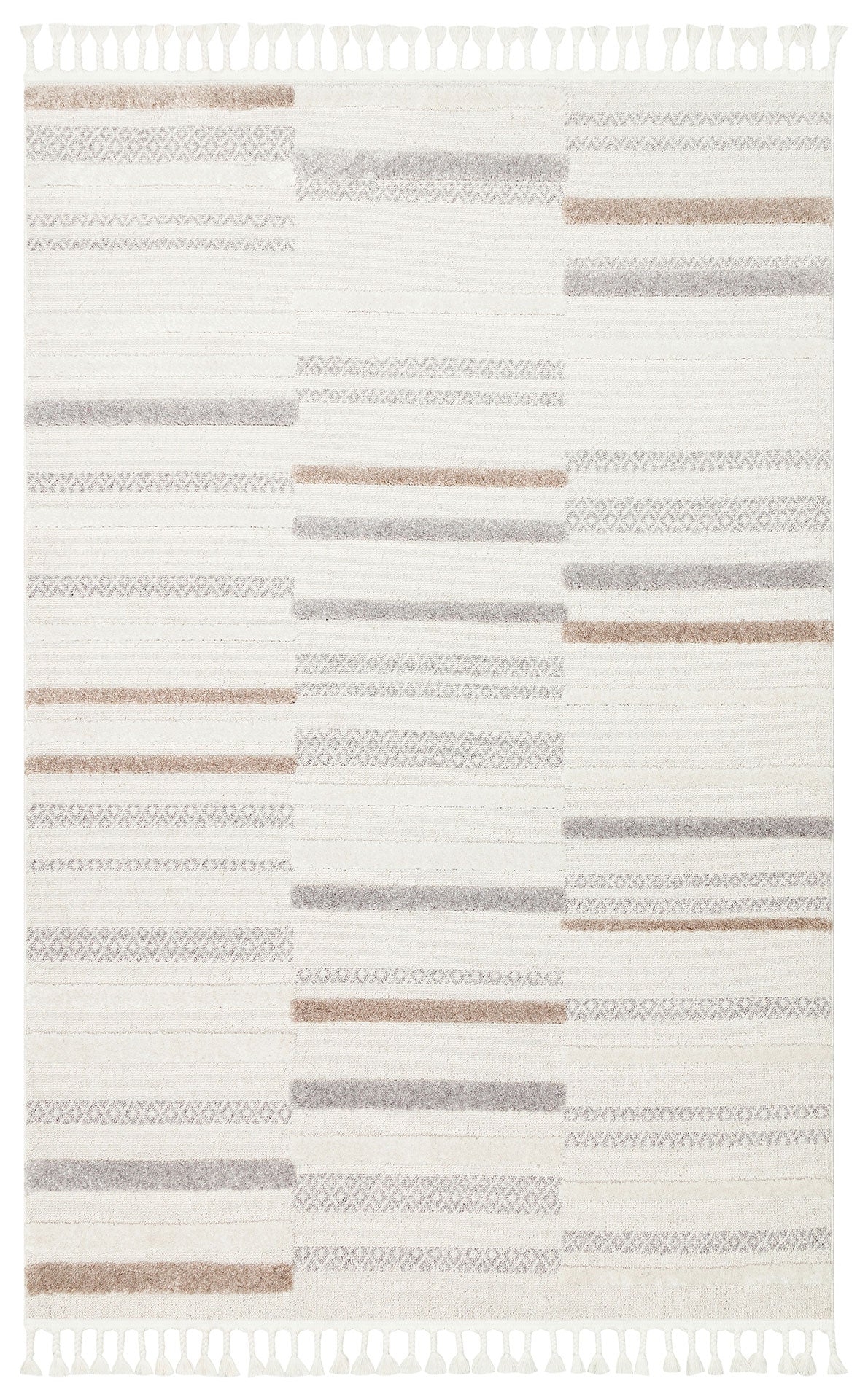 Malibu MLB01 White Grey Örgü Dokuma Salon Koridor Mutfak Halısı Bukle