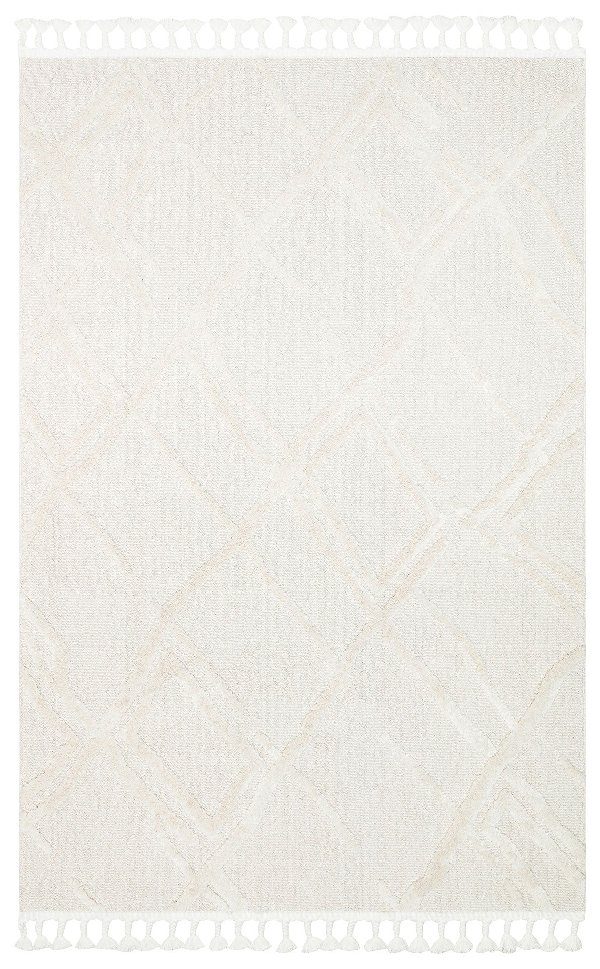 Malibu MLB03 White Örgü Dokuma Salon Koridor Mutfak Halısı Bukle