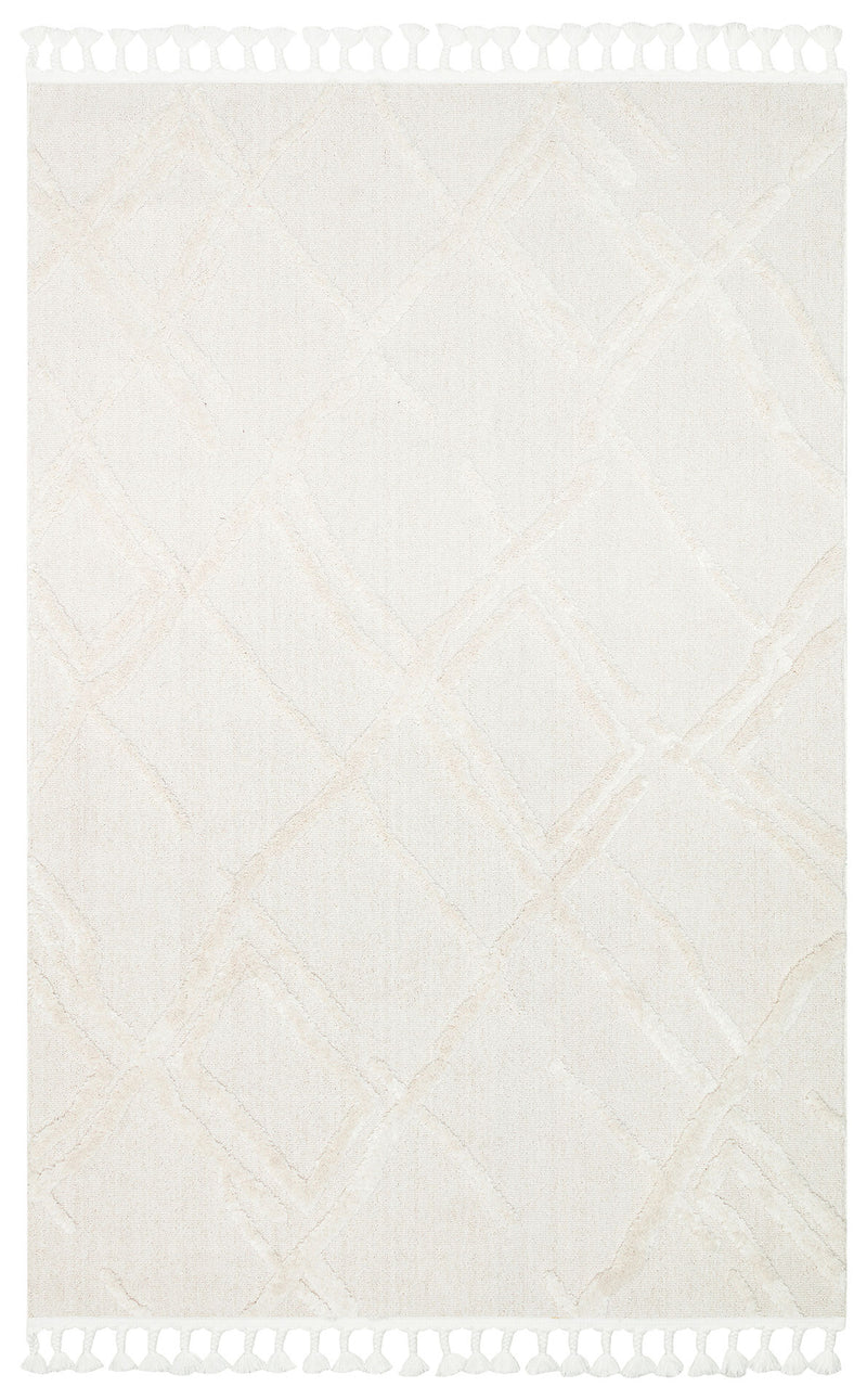 Malibu MLB03 White Örgü Dokuma Salon Koridor Mutfak Halısı Bukle