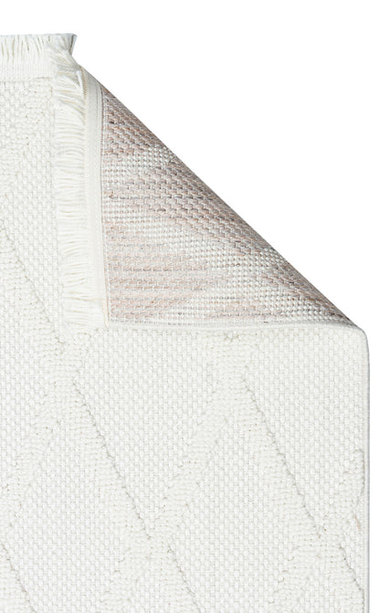 Loft LFT04 Cream Örgü Dokuma Salon Koridor Mutfak Halısı Bukle