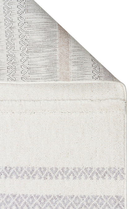 Malibu MLB01 White Grey Örgü Dokuma Salon Koridor Mutfak Halısı Bukle