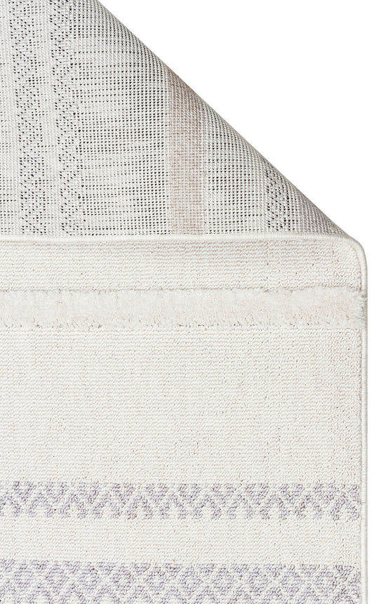 Malibu MLB01 White Grey Örgü Dokuma Salon Koridor Mutfak Halısı Bukle