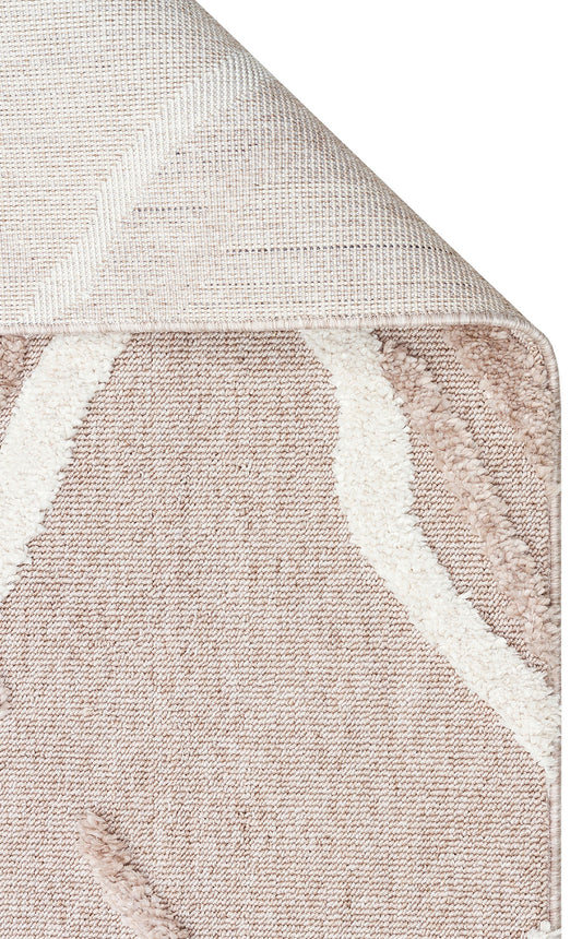 Malibu MLB03 Beige White  Örgü Dokuma Salon Koridor Mutfak Halısı Bukle