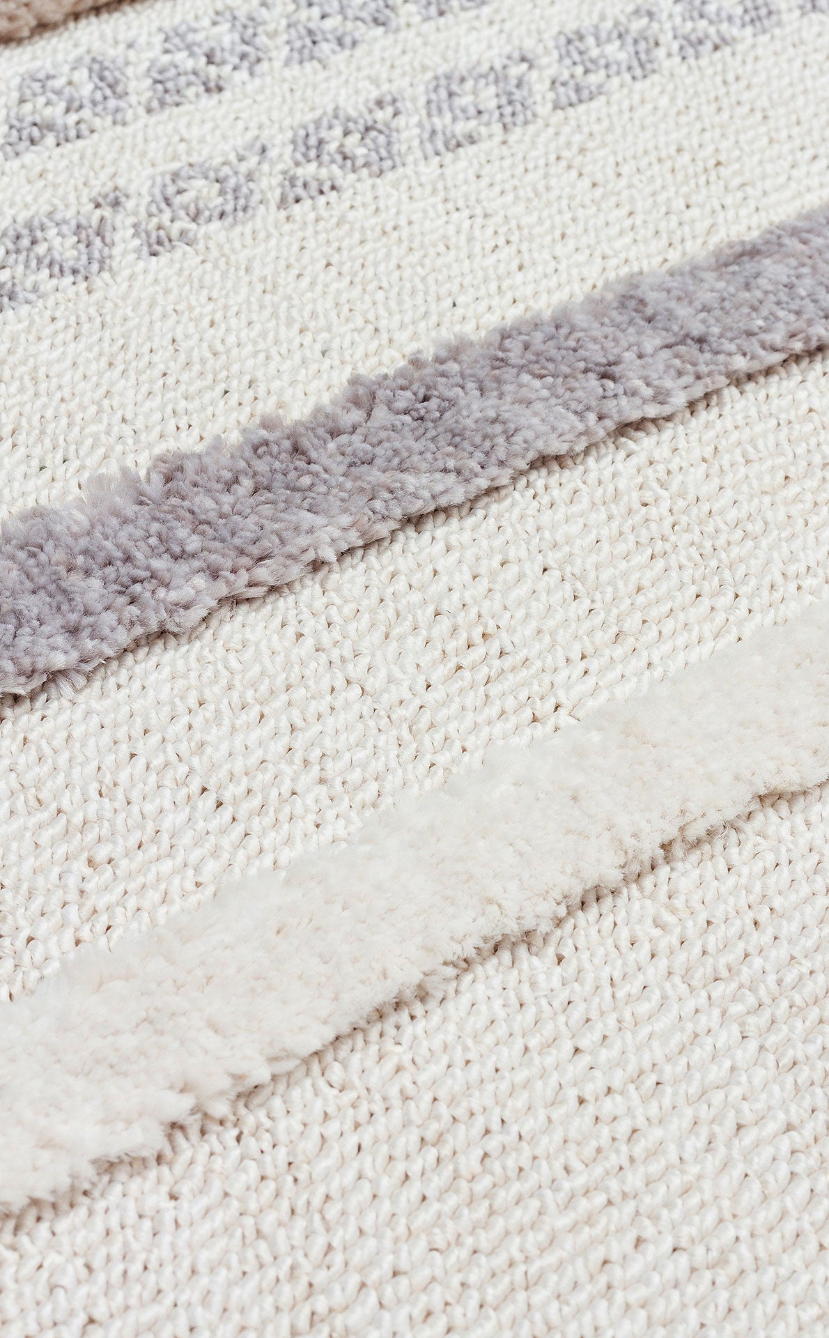 Malibu MLB01 White Grey Örgü Dokuma Salon Koridor Mutfak Halısı Bukle