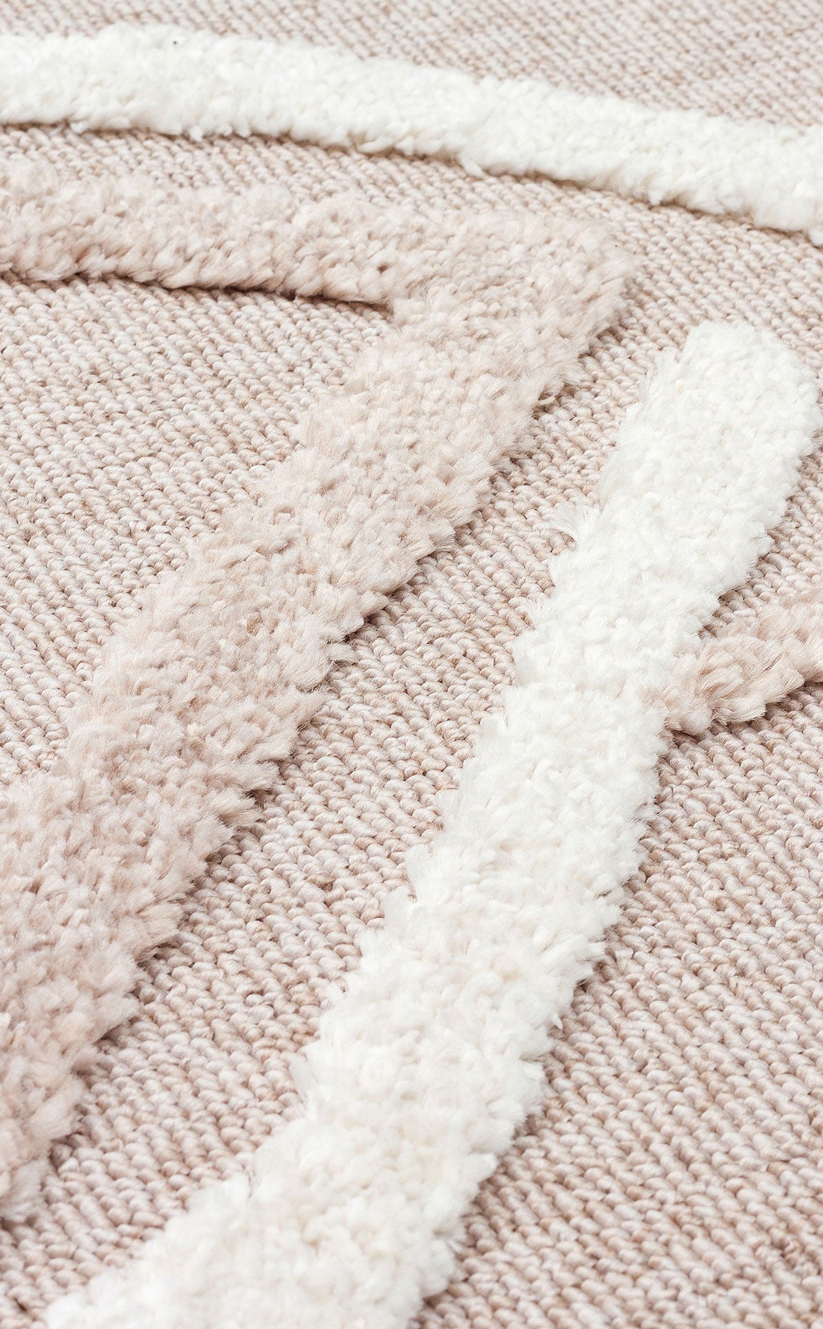 Malibu MLB03 Beige White  Örgü Dokuma Salon Koridor Mutfak Halısı Bukle