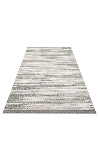 Gala 01 Grey White Örgü Dokuma Salon Koridor Mutfak Halısı Bukle