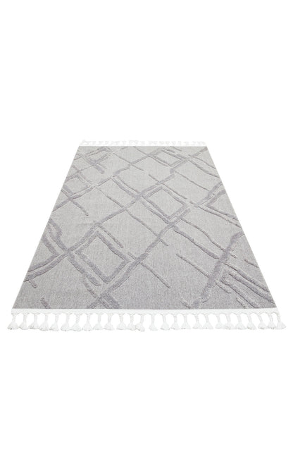 Malibu MLB03 Grey  Örgü Dokuma Salon Koridor Mutfak Halısı Bukle