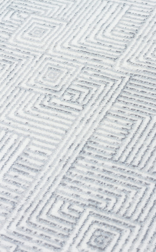 Sateen ST109 Cream Grey Dokuma Salon Koridor Mutfak Halısı