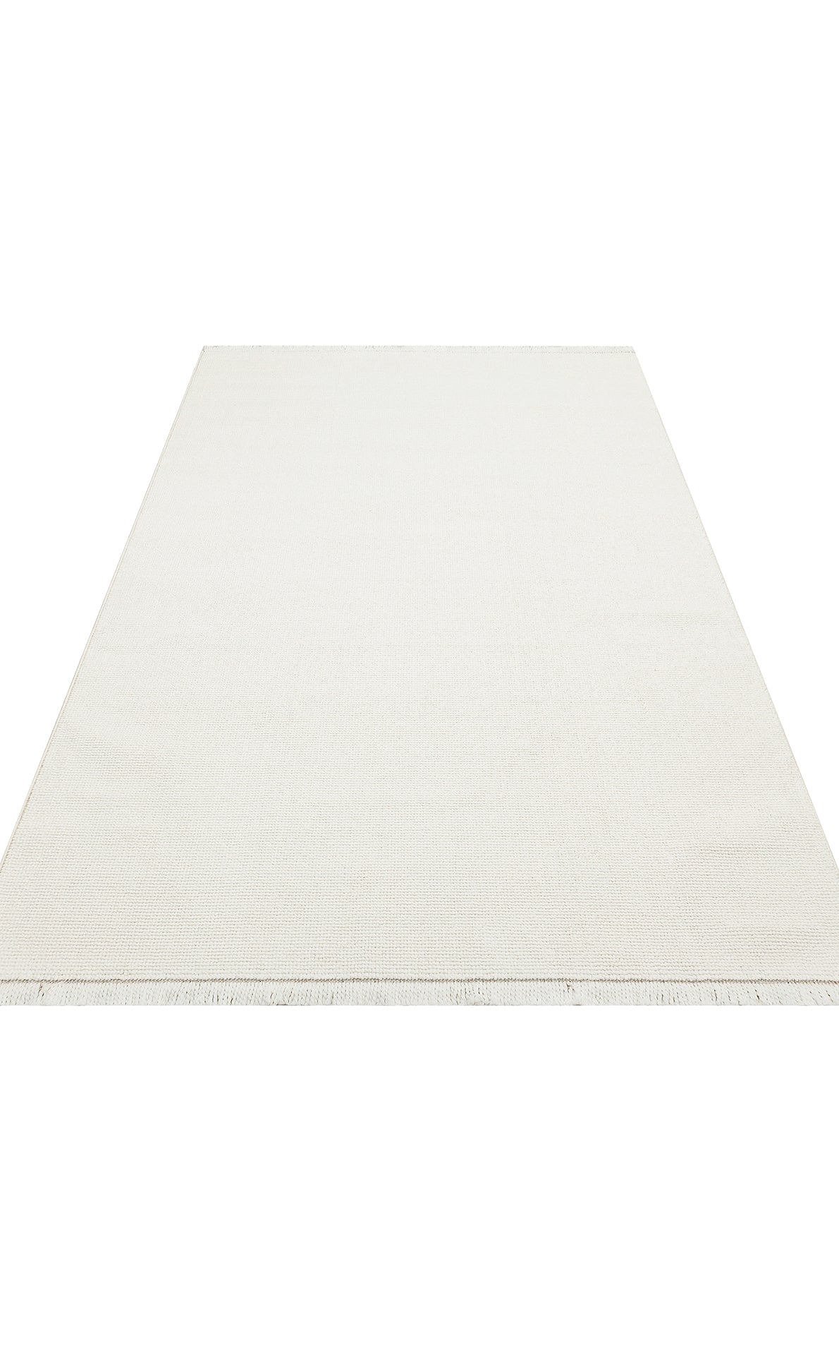 Logan Plain White Örgü Dokuma Salon Koridor Mutfak Halısı Bukle