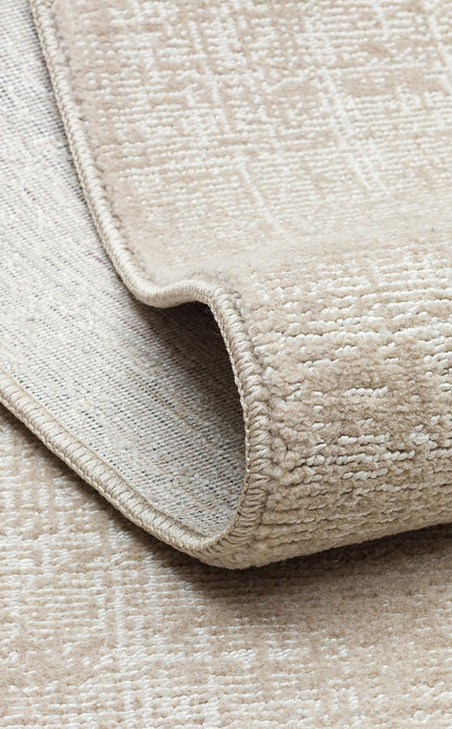 Hitit Plain Beige Örgü Dokuma Salon Koridor Mutfak Halısı Bukle