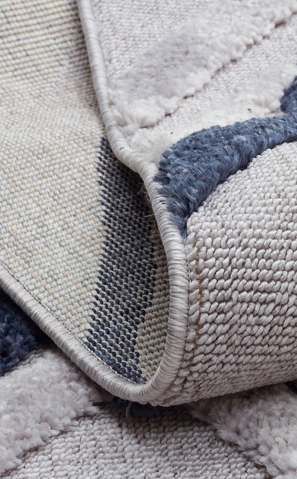 Malibu MLB03 Grey Navy Örgü Dokuma Salon Koridor Mutfak Halısı Bukle