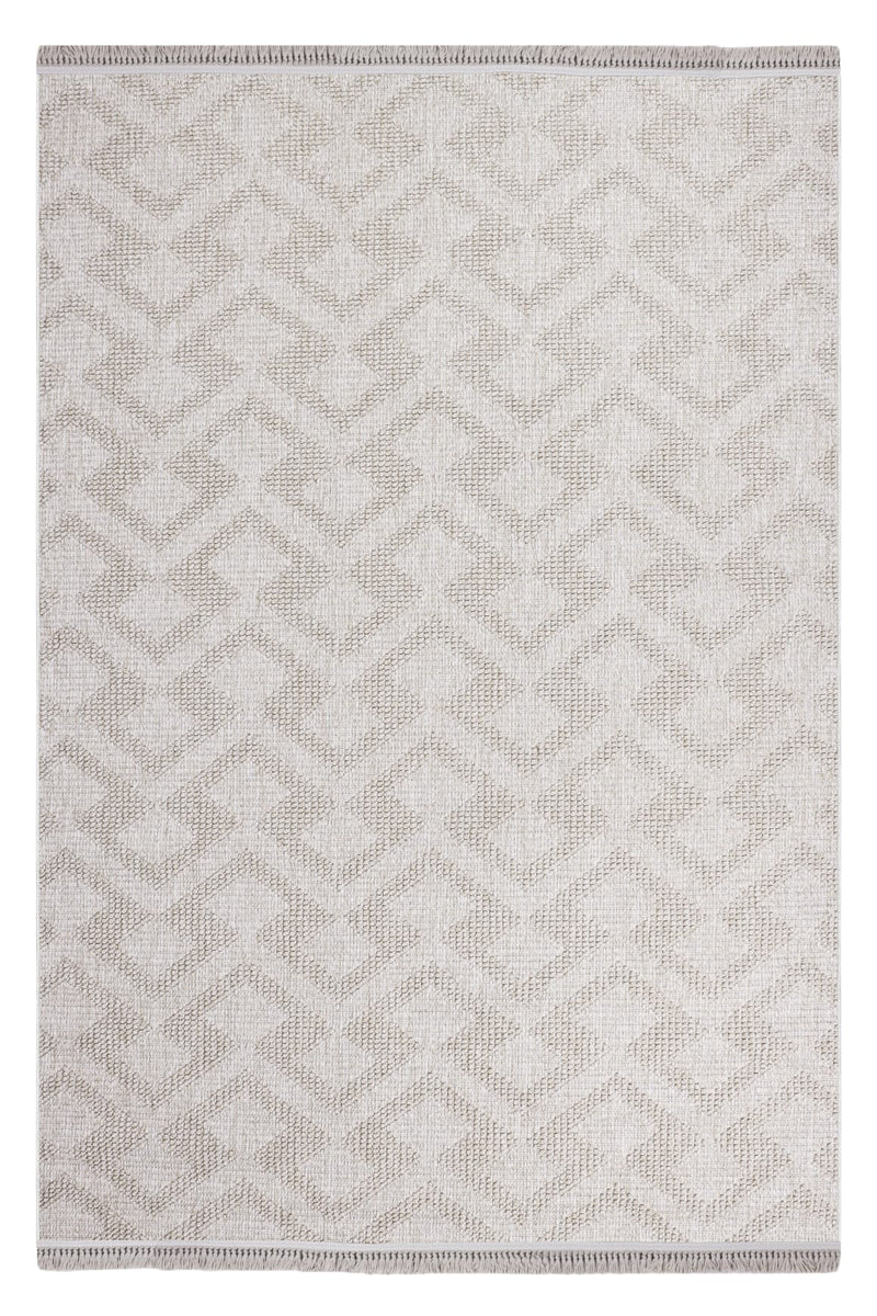 Skyet SKT0306 Beige Bukle Dokuma Minimalist İskandinav Halı