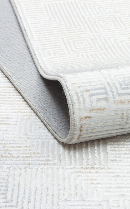 Sateen ST109 Cream Beige Dokuma Salon Koridor Mutfak Halısı